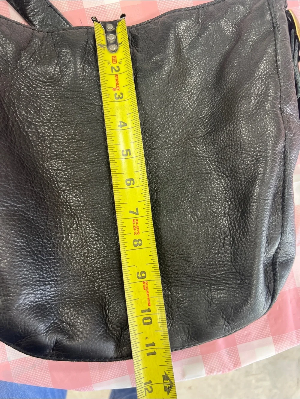 American Leather Co. Black Pebbled Leather Hobo